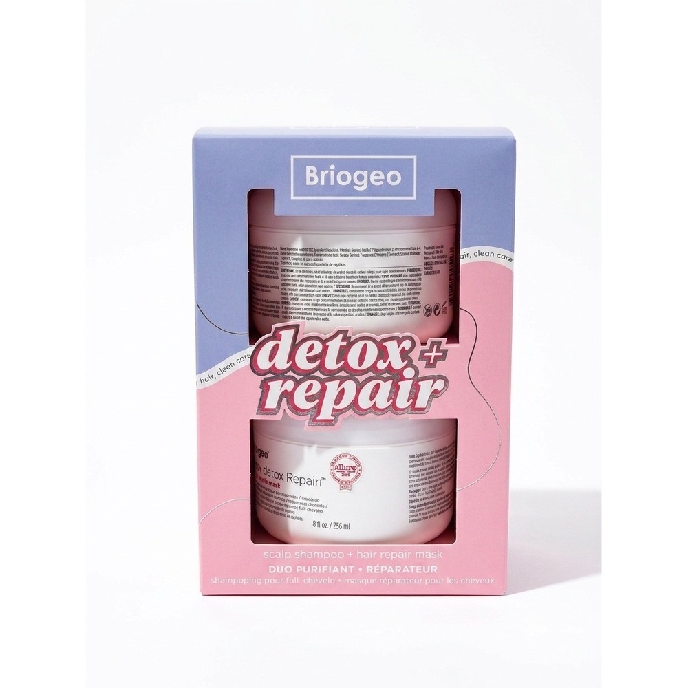 Briogeo Detox+Repair Hair Care Set Scalp Shampoo & Hair Repair Mask Duo 8oz Each